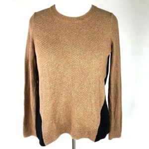 Madewell 1937 Tan Black Cotton Blend Zip Sweater M